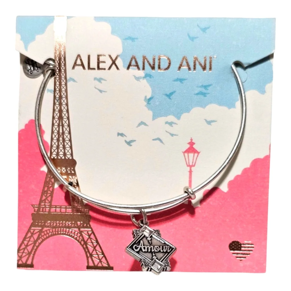 Alex and Ani Silver Amour Charm AdjustableBangle